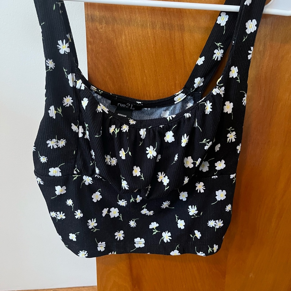 Rue21 Black and White Crop Top